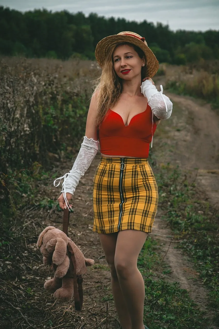 Enchanting Autumn Portrait: Woman in Rustic Fashion