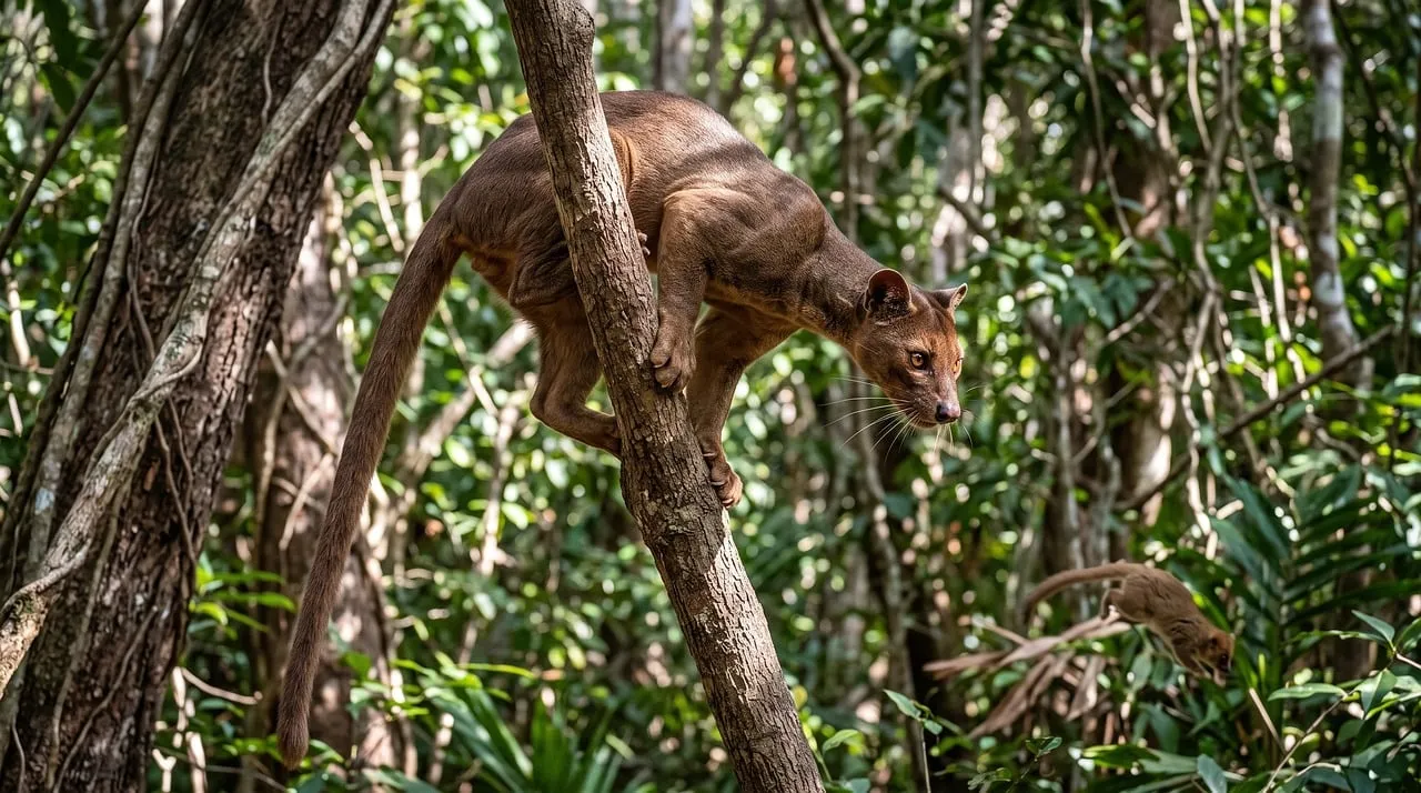 Elusive Fossa: Madagascar's Apex Tree-Climbing Predator