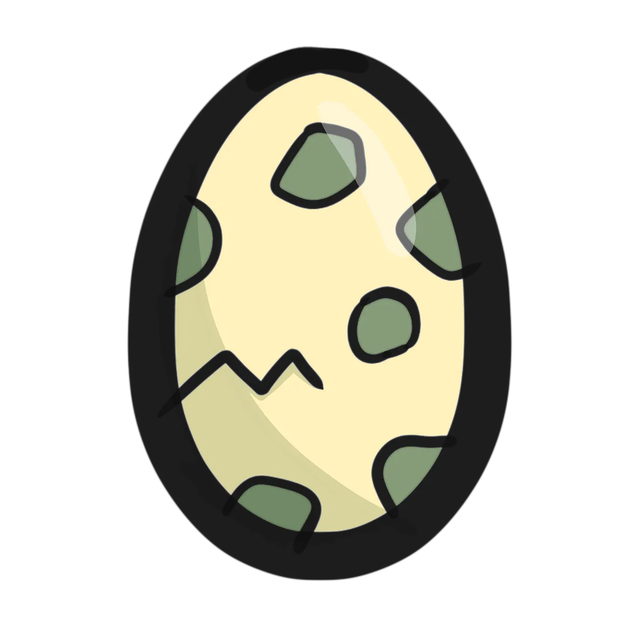 Charming Spotted Dinosaur Egg: Whimsical Prehistoric Doodle Illustration