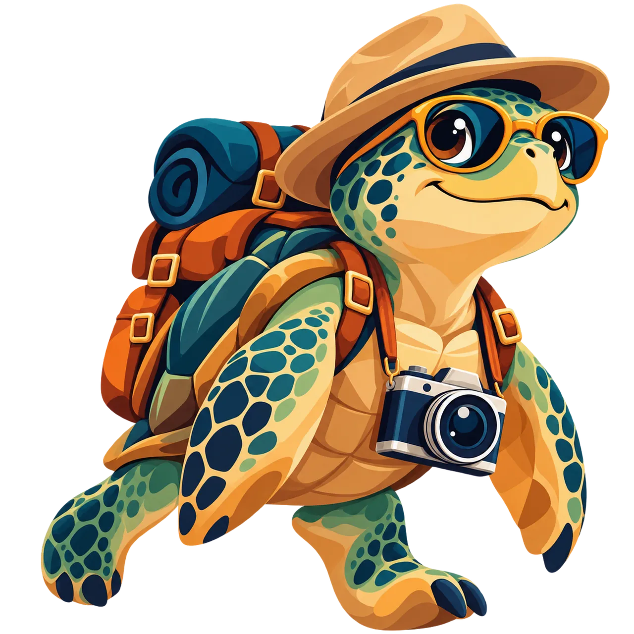 Charming Explorer: Adorable Turtle on an Epic Adventure