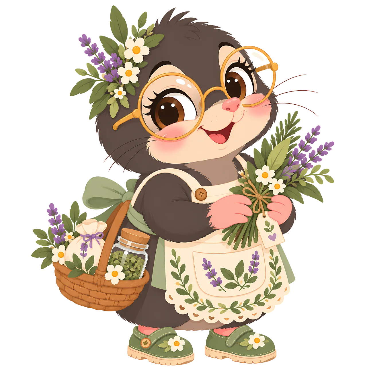 Charming Herbalist Mole: A Whimsical Garden Delight