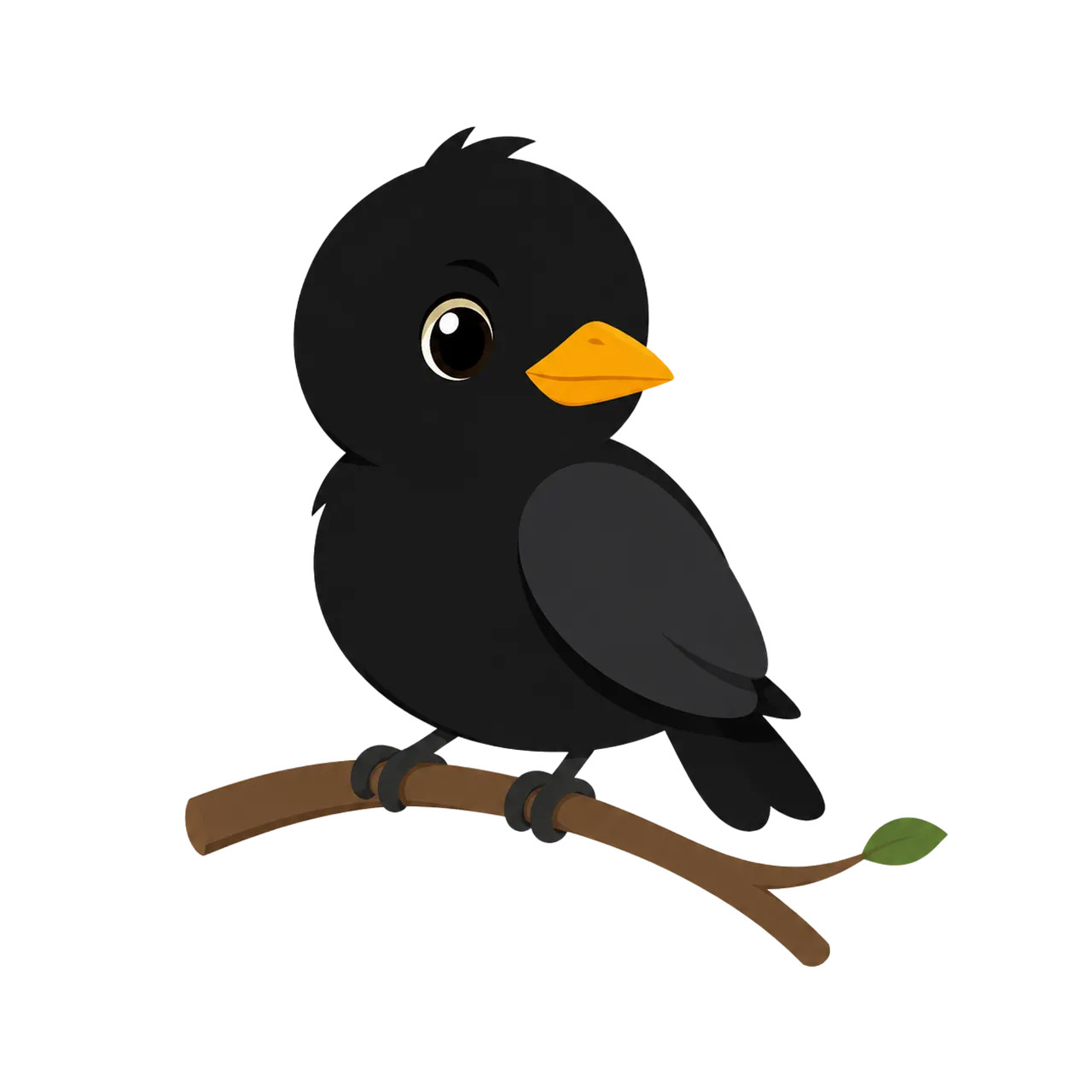 Charming Blackbird Mascot: Cute Vector Illustration