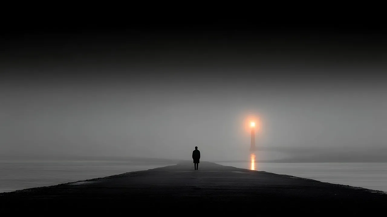Mysterious Dawn: Solitary Journey to the Guiding Light