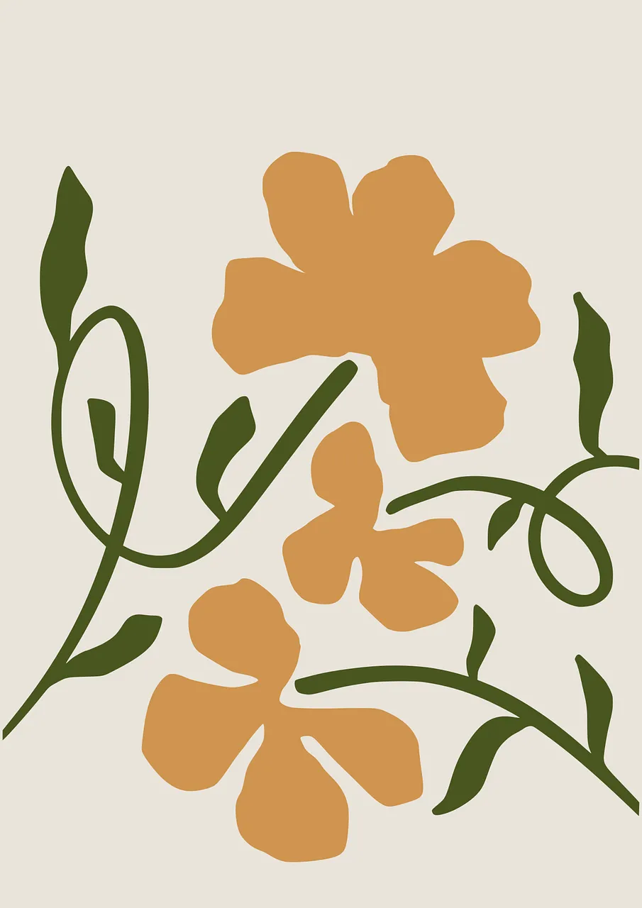 Vibrant Abstract Blooms: Modern Floral Art Design