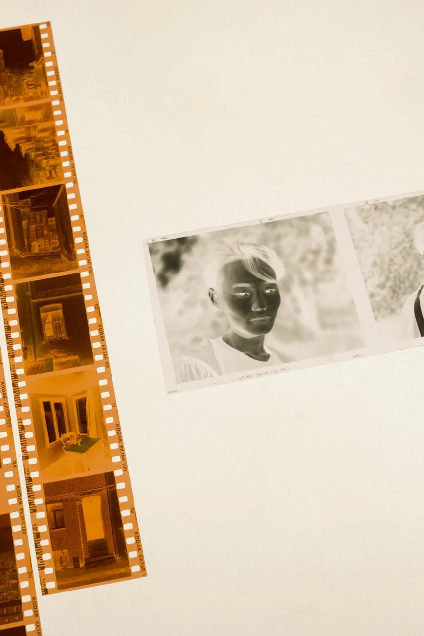 Retro Charm: Unprocessed Film Negatives and Contact Sheet