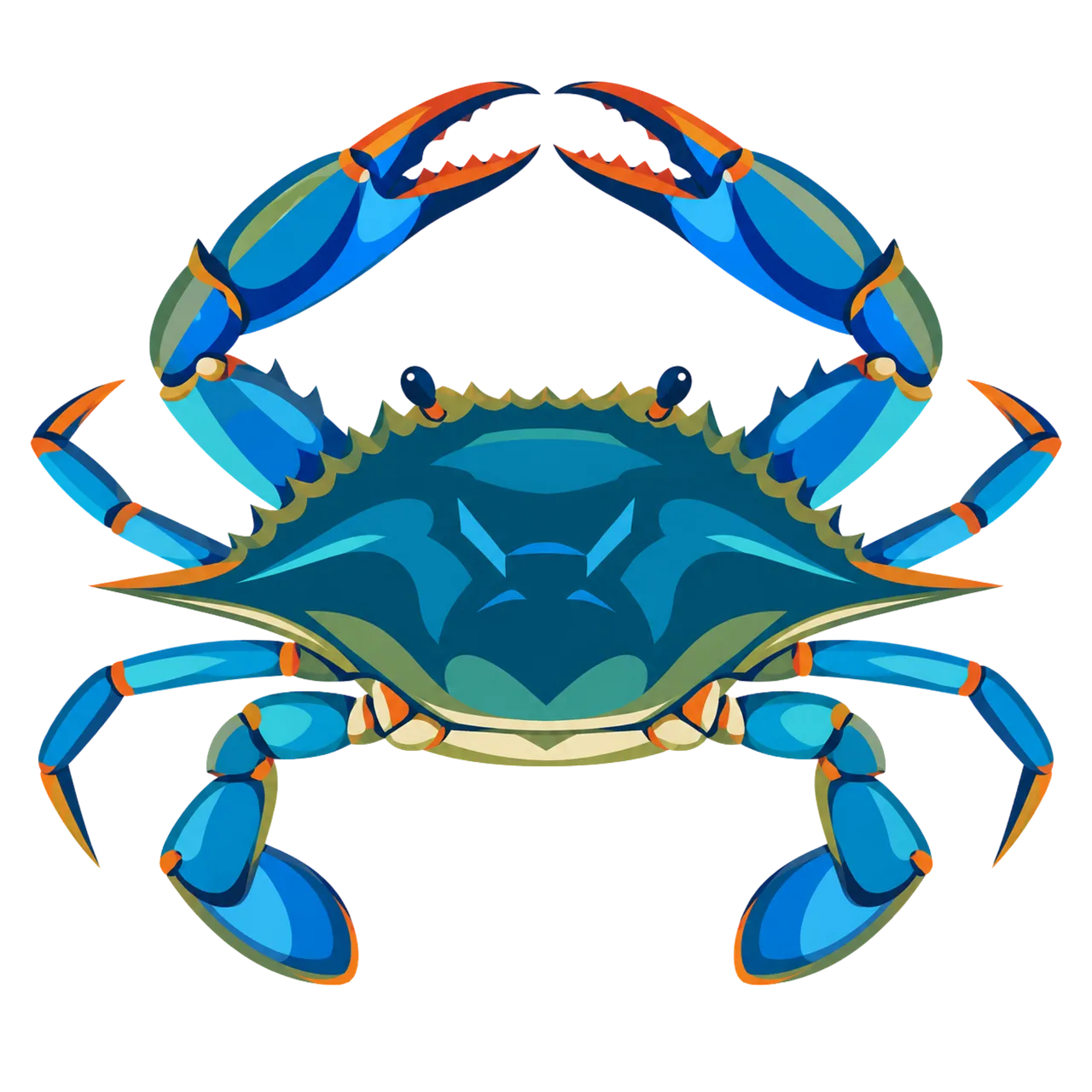 Vibrant Blue Crab: A Stunning Ocean Denizen Illustration