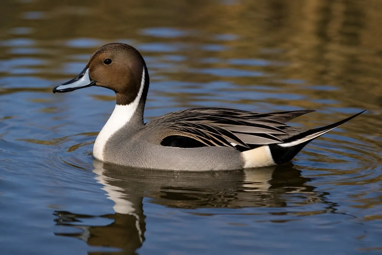Elegant Northern Pintail Gliding Gracefully on Calm Water