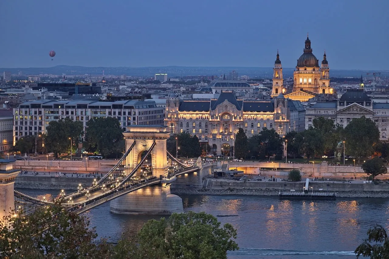Enchanting Budapest: Chain Bridge and Basilica at Blue Hour