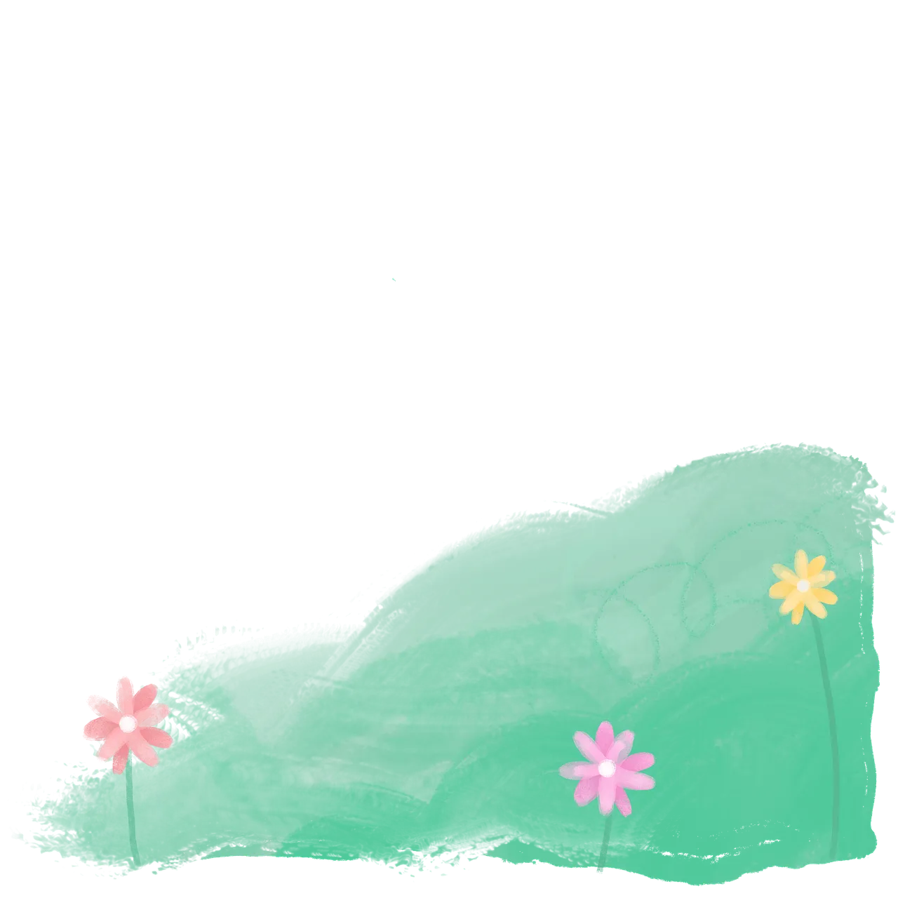 Vibrant Pastel Flower Field: Artistic & Poetic Bloom Illustration