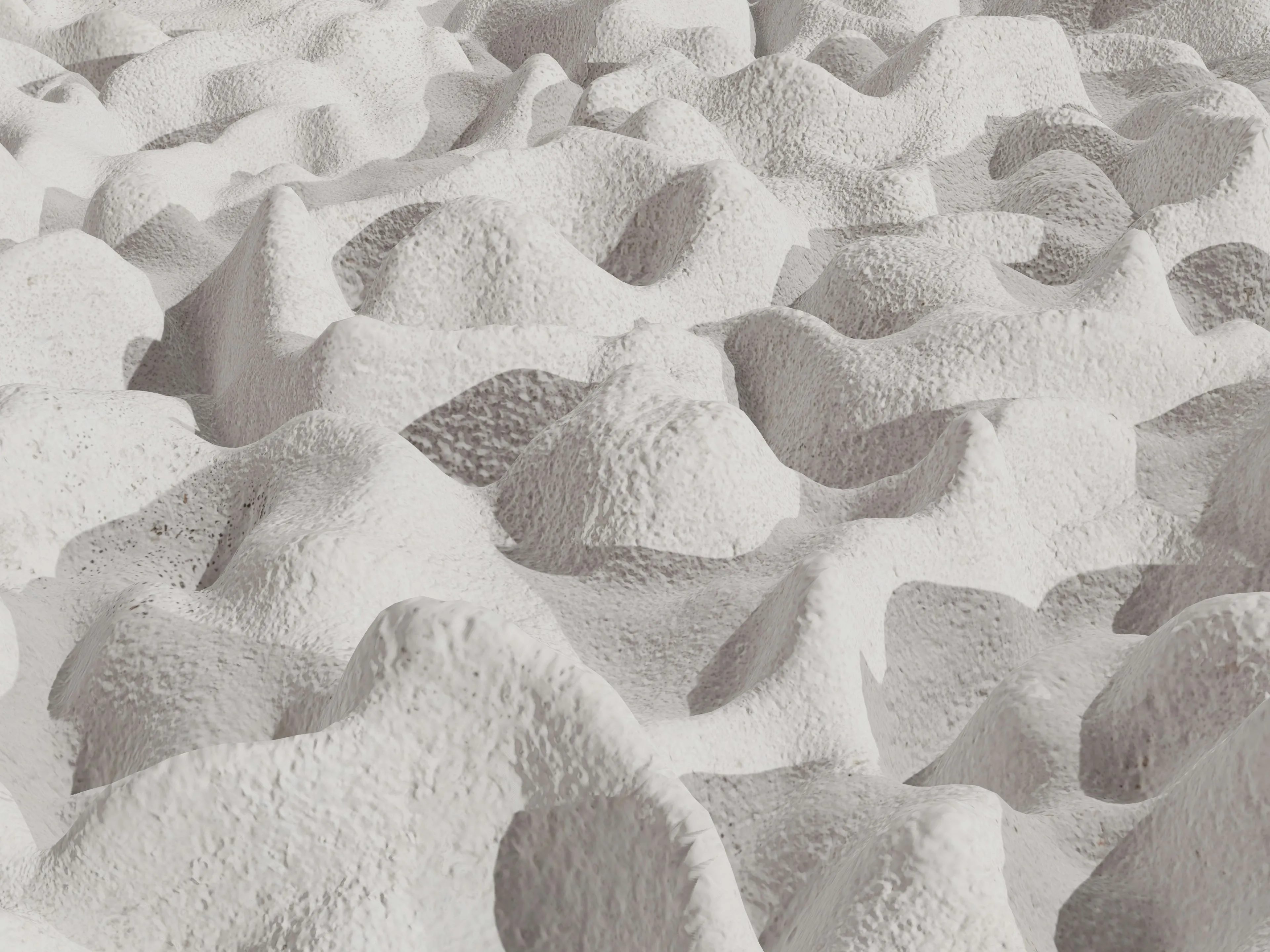Stunning Abstract 3D Render of Undulating White Peaks