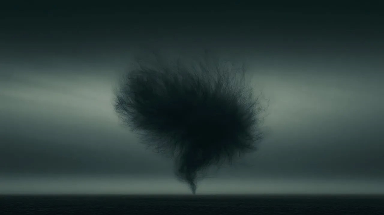 Dramatic Vortex: Abstract Tornado in a Dark, Stormy Sky