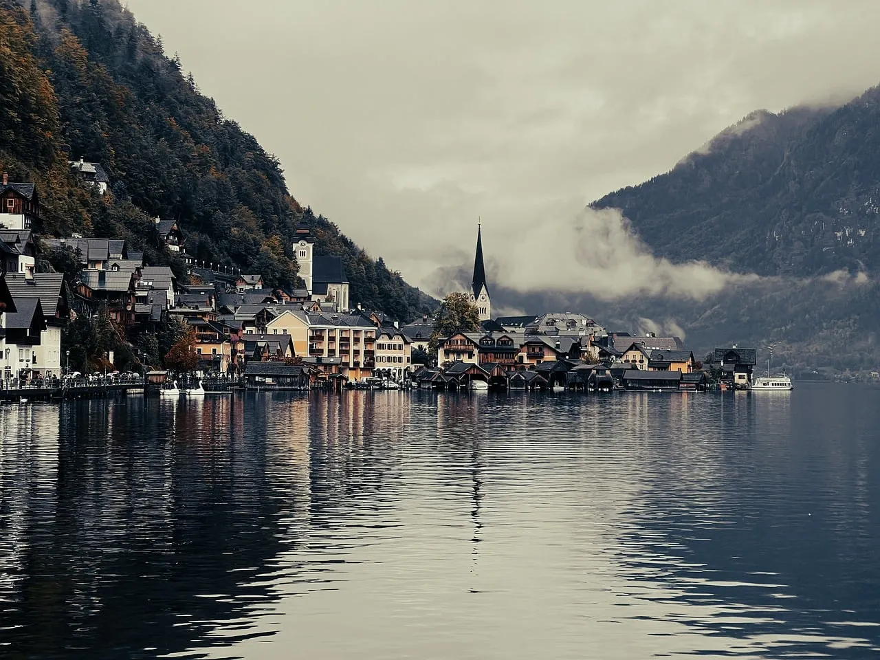 Enchanting Hallstatt: Misty Morning by the Lake