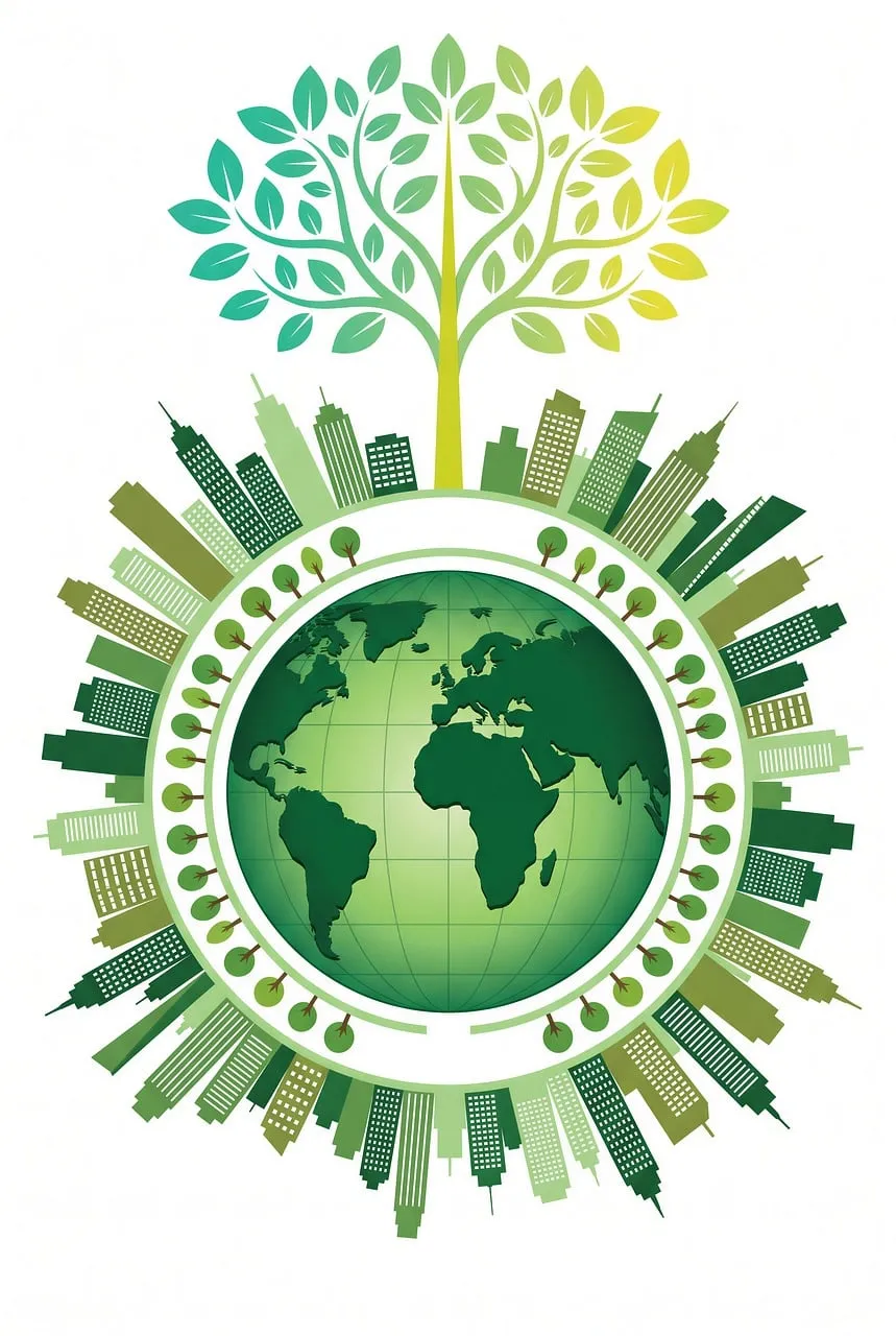 Vibrant Green City: Sustainable Earth's Eco-Future