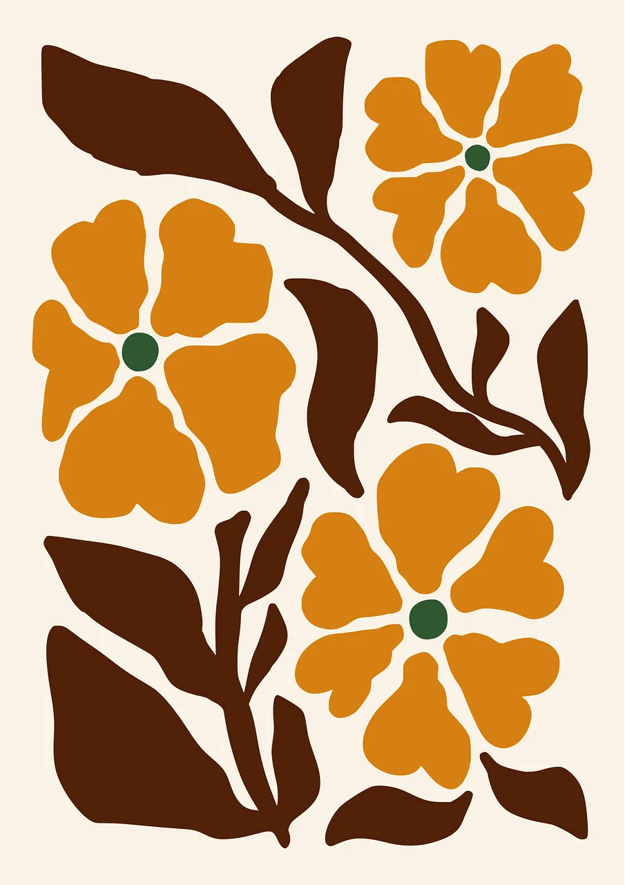 Vibrant Abstract Floral: Modern Botanical Art Decor