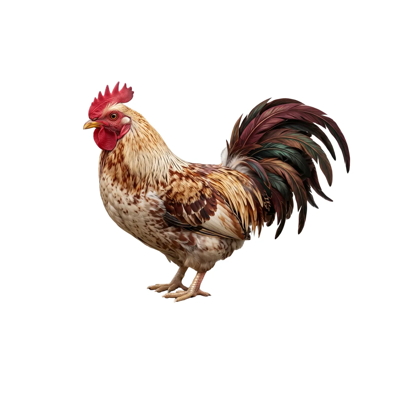 Vibrant Farm Rooster Illustration with Majestic Plumage
