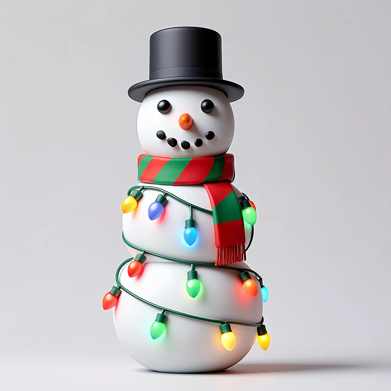 Charming Festive Snowman with Twinkling Christmas Lights