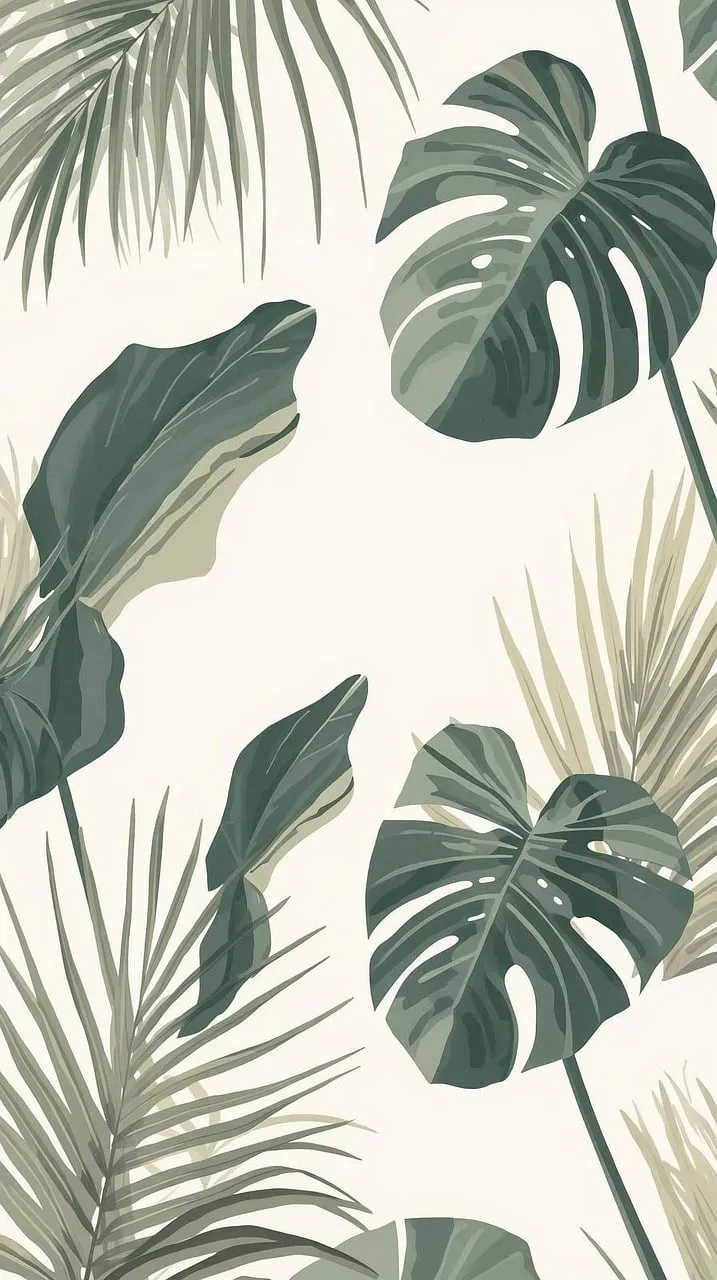 Exotic Botanical Bliss: Monstera & Palm Leaves Pattern