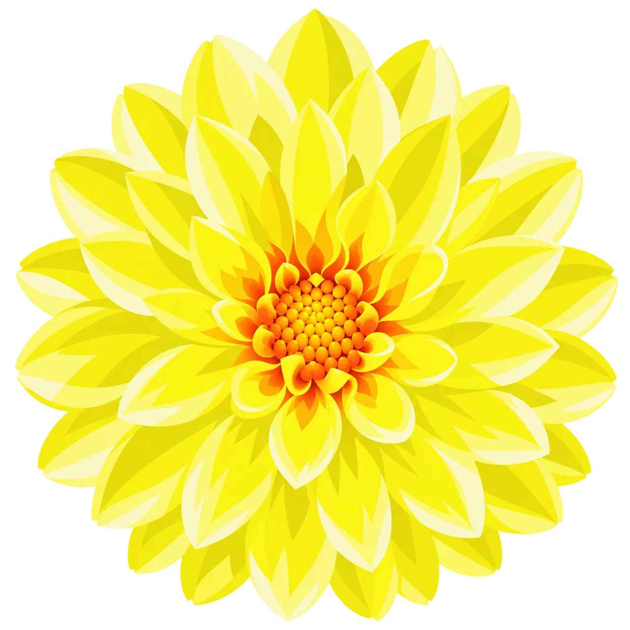 Vibrant Yellow Dahlia: A Botanical Illustration of Summer Beauty