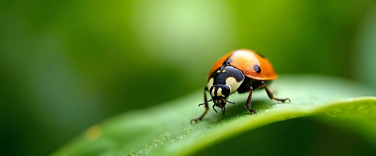 Vibrant Macro: Ladybug on a Lush Green Leaf