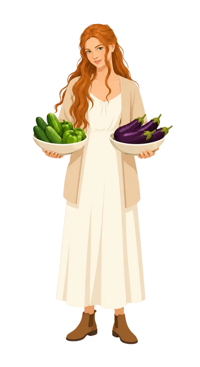 Vibrant Harvest: Smiling Woman with Fresh Garden Produce