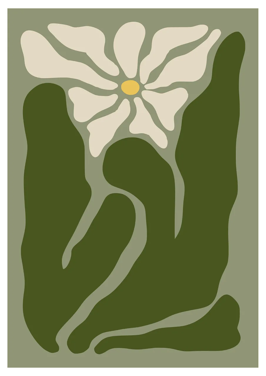 Minimalist Floral Charm: Modern Daisy Illustration