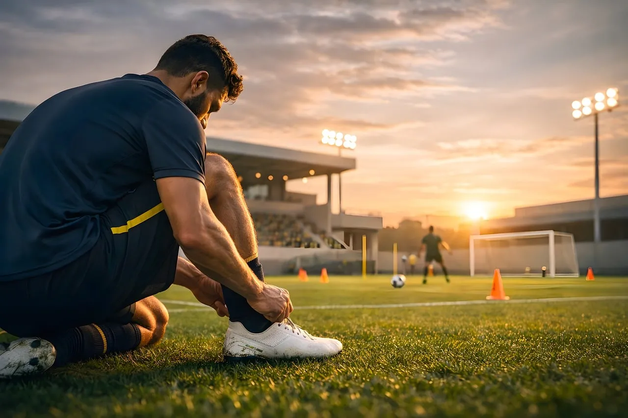 Golden Hour Grind: Soccer Player's Sunset Preparation