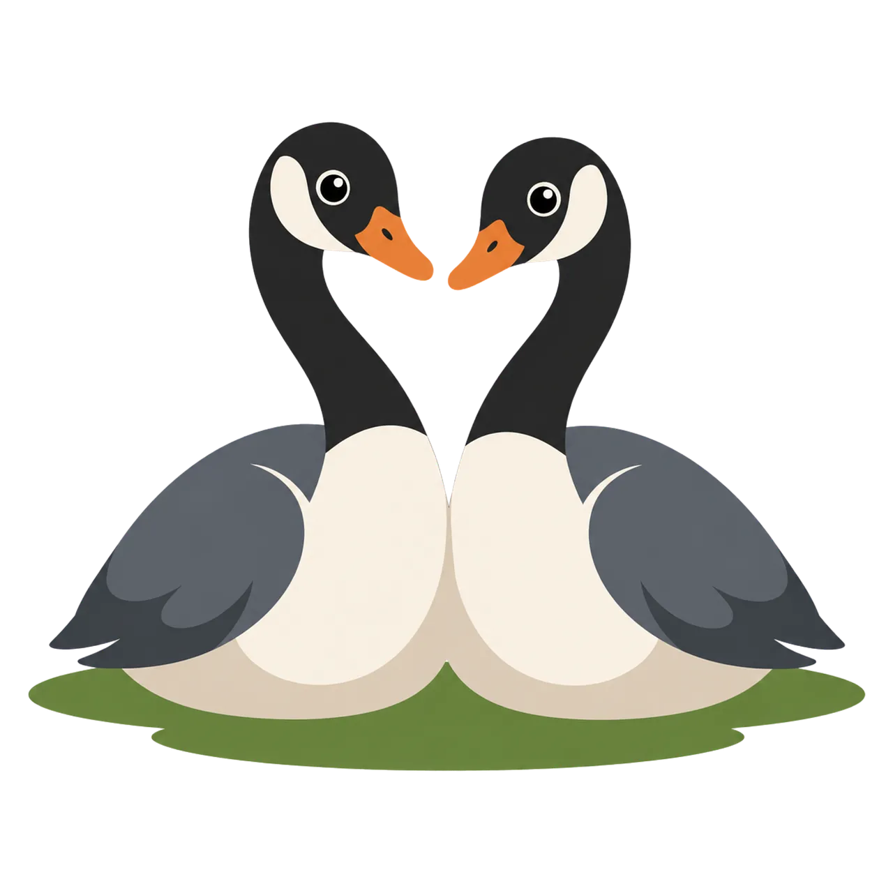 Charming Wild Goose Pair Illustration: Perfect for Nursery Decor