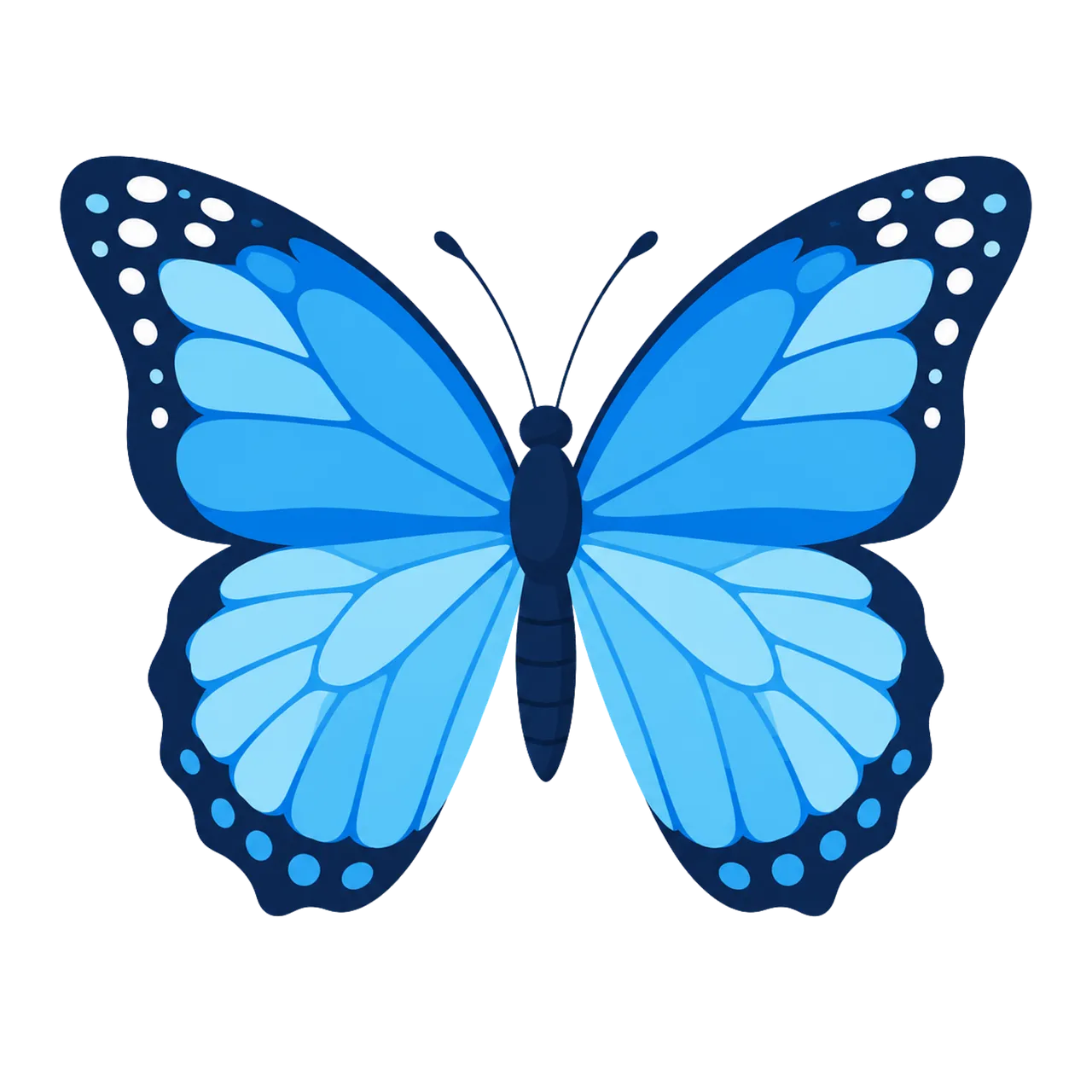 Vibrant Blue Butterfly Illustration: Simple Nature Art