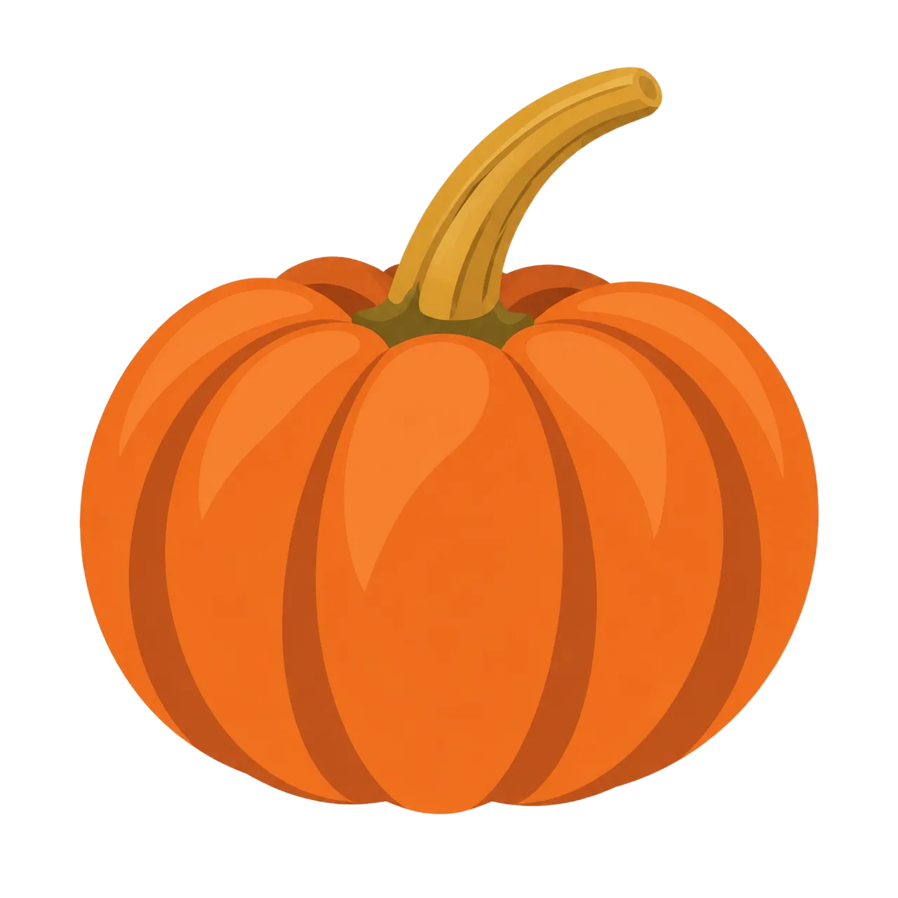 Vibrant Autumn Harvest: Isolated Flat Design Pumpkin