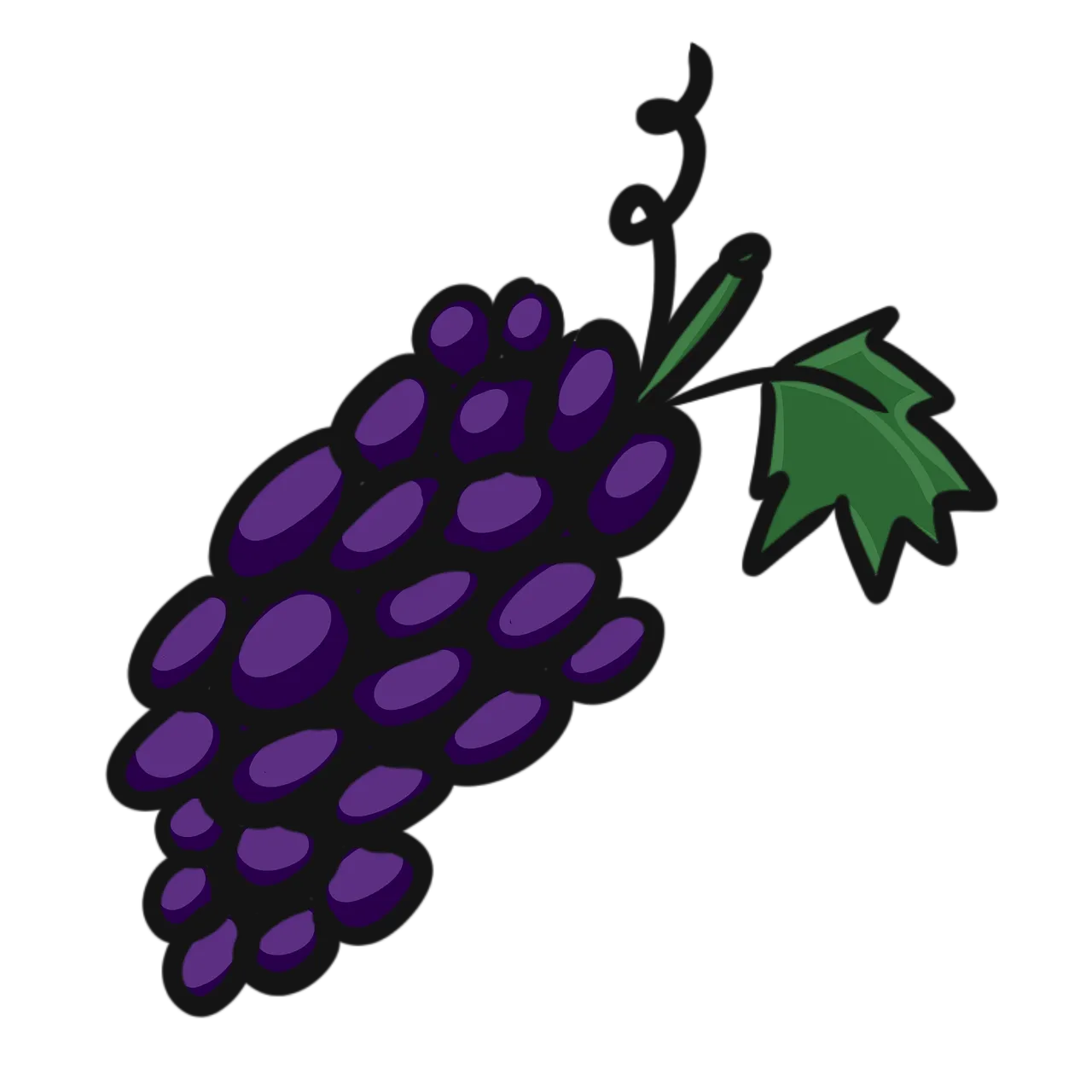 Vibrant Cartoon Grapes: Fresh Vineyard Icon