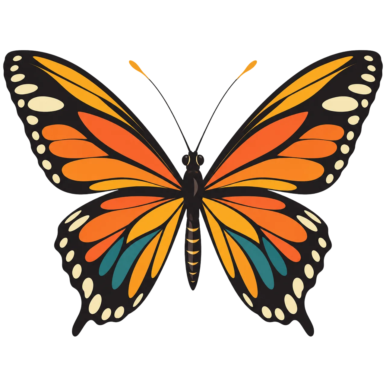 Vibrant Monarch Butterfly Illustration: A Symphony of Summer Colors