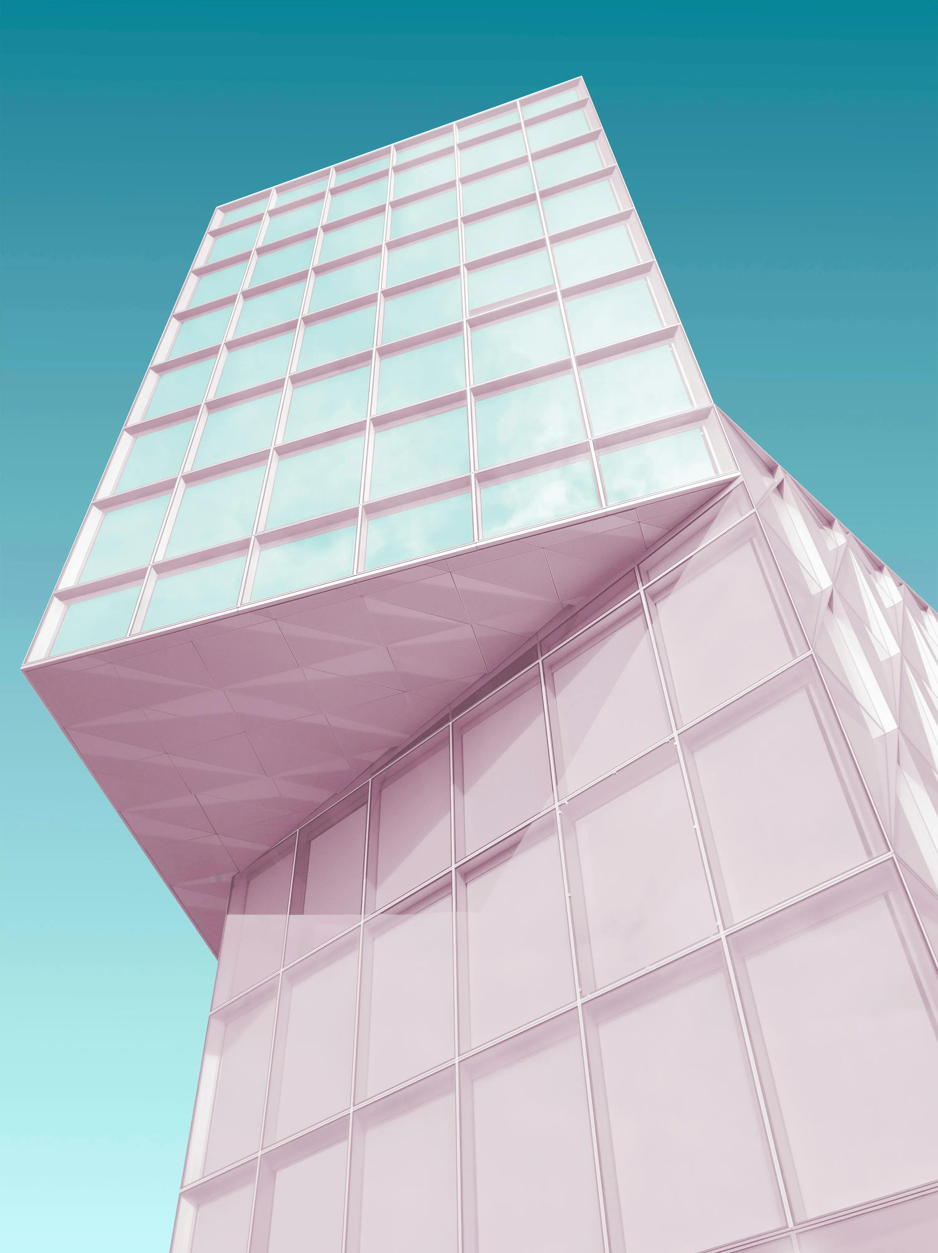 Stunning Pink and White Modern Skyscraper Wallpaper