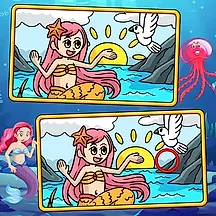 人魚のまちがい探し