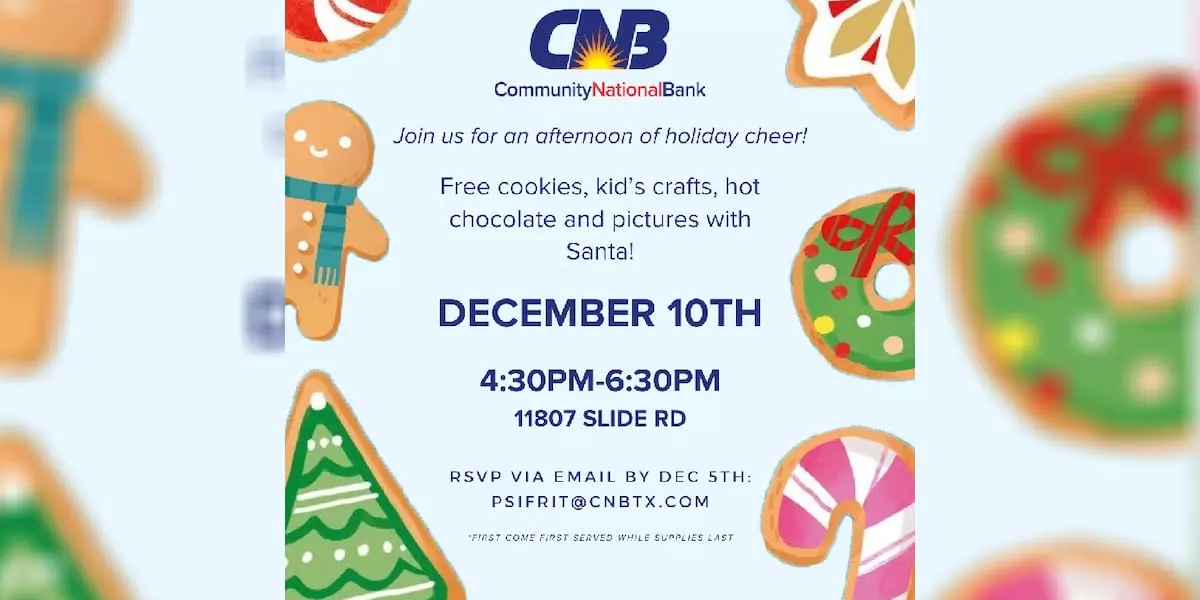 Community National Bank's Holiday Extravaganza on December 10th!