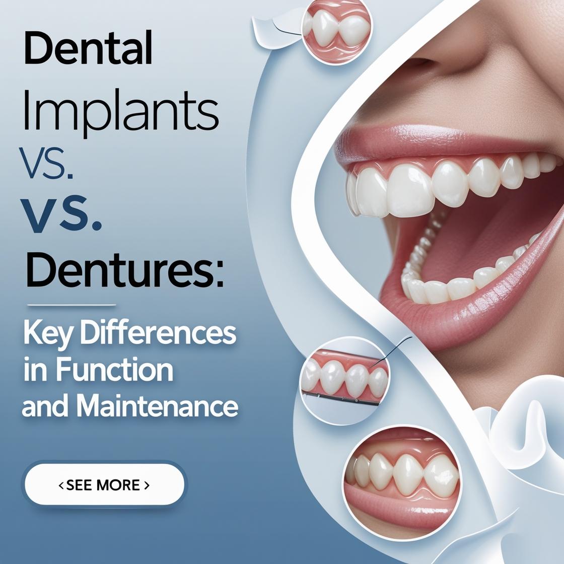 Dental Implants vs. Dentures: Key Differences in Function and Maintenance