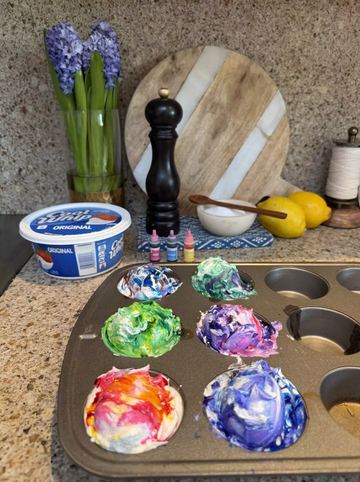 Creative Edible Easter Egg Dyeing with Whipped Topping